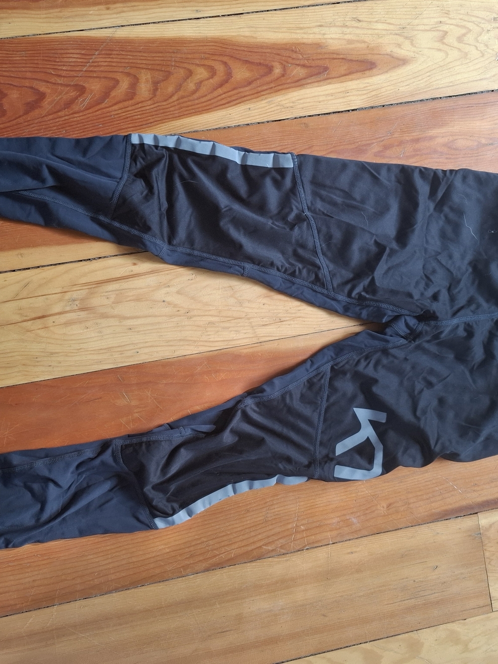 Kari Traa Black Joggers with Light Gray Reflective Stripes